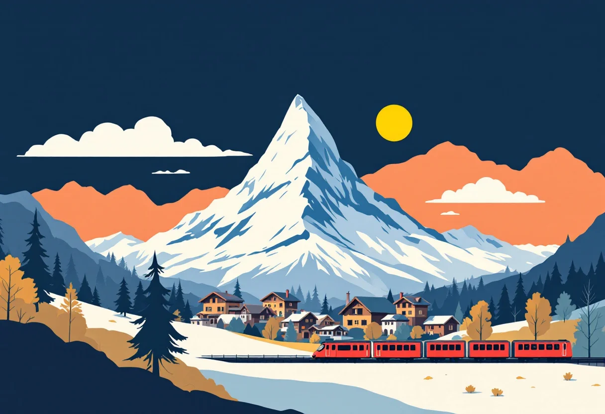 Entry requirements for Switzerland Illustration of the Matterhorn in the Swiss Alps for the guide to entry requirements for Switzerland
