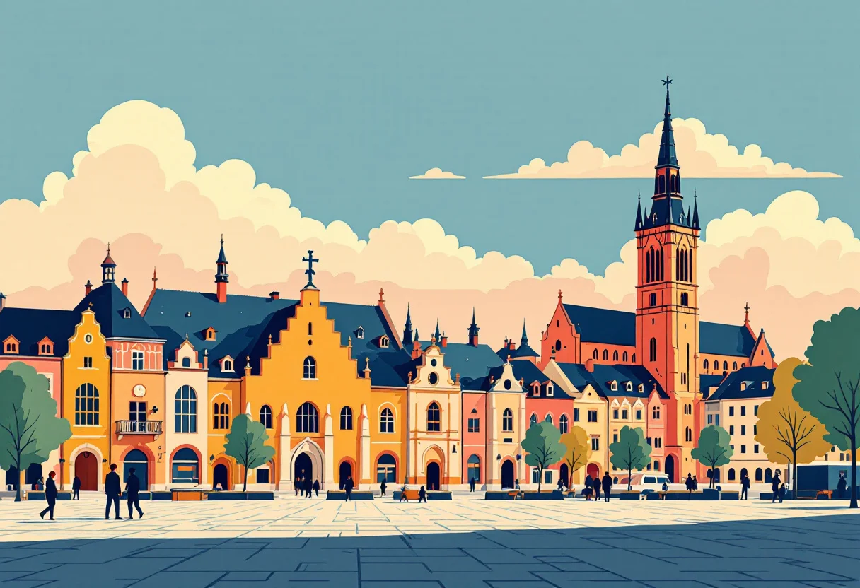 ポーランドの入国条件ガイド用イラスト（ポーランドの名所）
